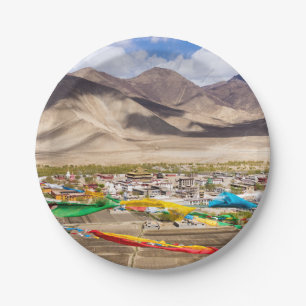 Samye monastery aerial view - Tibet, Asia Paper Plates