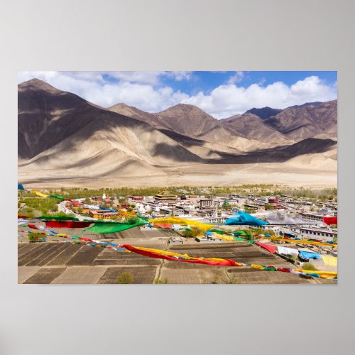 Samye monastery aerial view _ Tibet Asia Poster