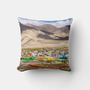 Samye monastery aerial view - Tibet, Asia Throw Pillow
