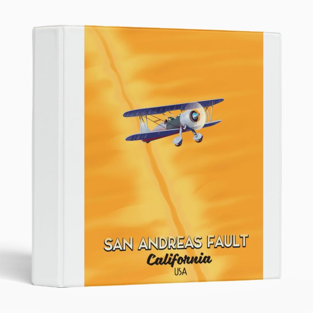 San Andreas fault California USA Travel poster. 3 Ring Binder (Front/Spine)