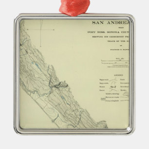 San Andreas Rift near Fort Ross Metal Ornament