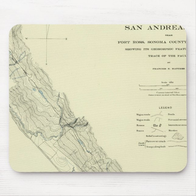 San Andreas Rift near Fort Ross Mouse Pad (Front)