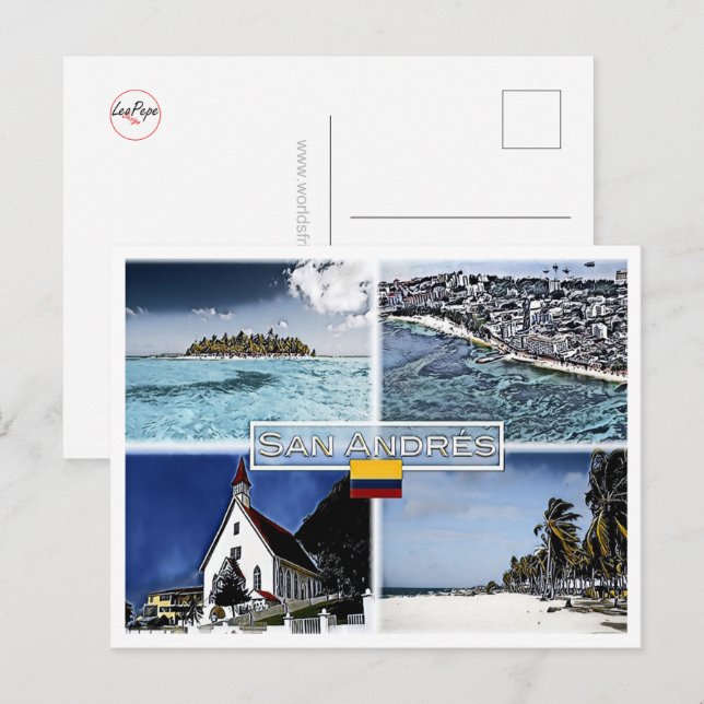 San Andres - Colombia - Mosaic - Postcard (Front/Back)