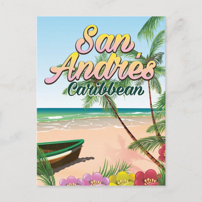 San Andrés island travel poster Postcard (Front)