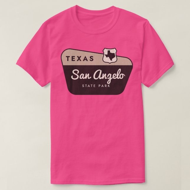 San Angelo State Park Texas Welcome Sign T-Shirt (Design Front)
