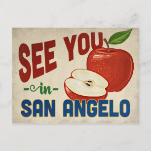 San Angelo Texas Apple - Vintage Travel Postcard