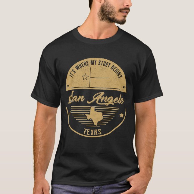 San Angelo Texas It's Where my story begins T-Shirt (Front)