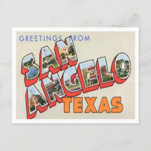 San Angelo, Texas Vintage Big Letters Postcard