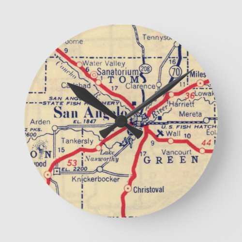 San Angelo TX 1948 Round Clock