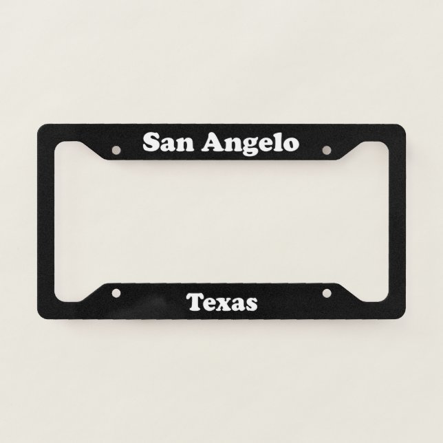 San Angelo TX License Plate Frame (Front)