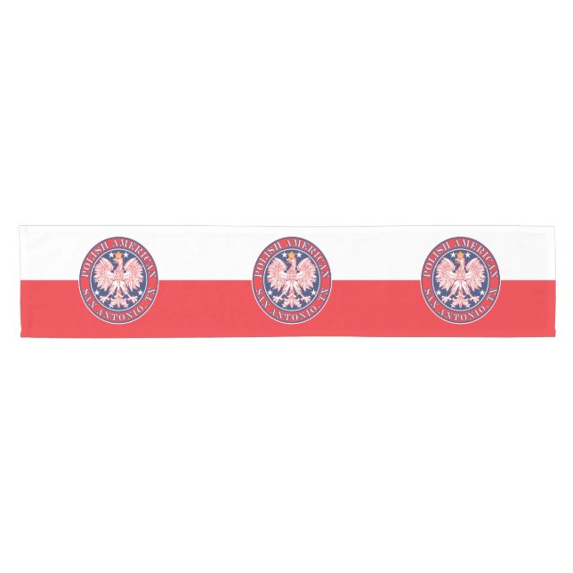 San Antonia Texas Polish American Eagle Short Table Runner (Horizontal)