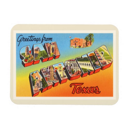 San Antonio 1 Texas TX Vintage Travel Souvenir Magnet