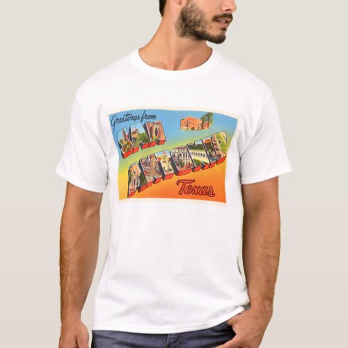 San Antonio 1 Texas TX Vintage Travel Souvenir T_Shirt