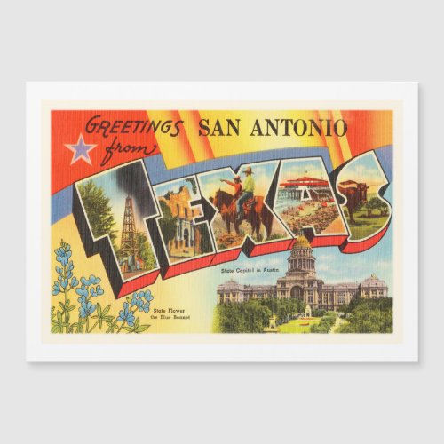 San Antonio 2 Texas TX Vintage Travel Souvenir