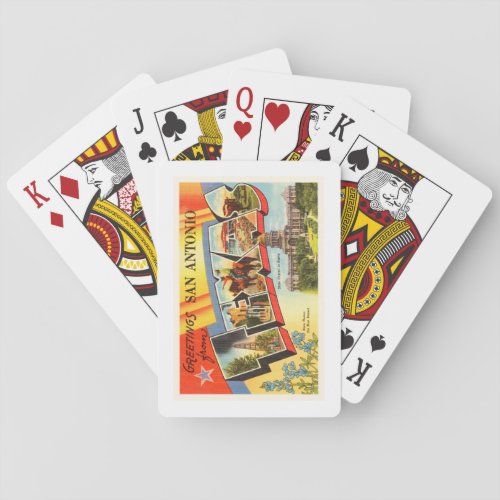 San Antonio 2 Texas TX Vintage Travel Souvenir Poker Cards