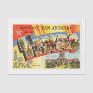 San Antonio #2 Texas TX Vintage Travel Souvenir Tissue Paper