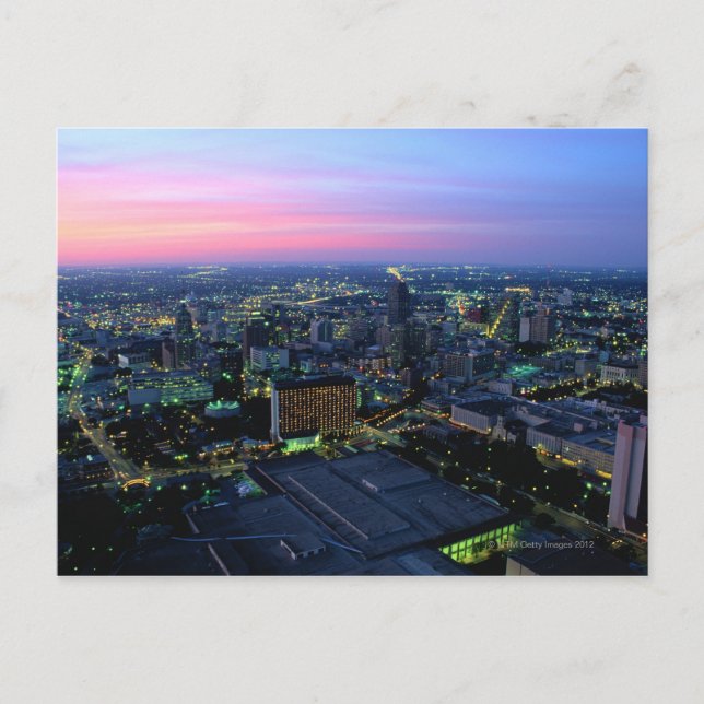 San Antonio at Dusk Postcard (Front)
