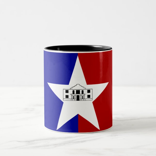 San Antonio city flag Two-Tone Coffee Mug (Center)