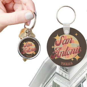 San Antonio City Texas Retro Vintage  Keychain
