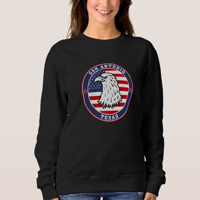 San Antonio City Texas State Usa Flag Travel Souve Sweatshirt (Front)