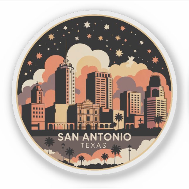 San Antonio City Texas USA Minimalist Sticker (Front)