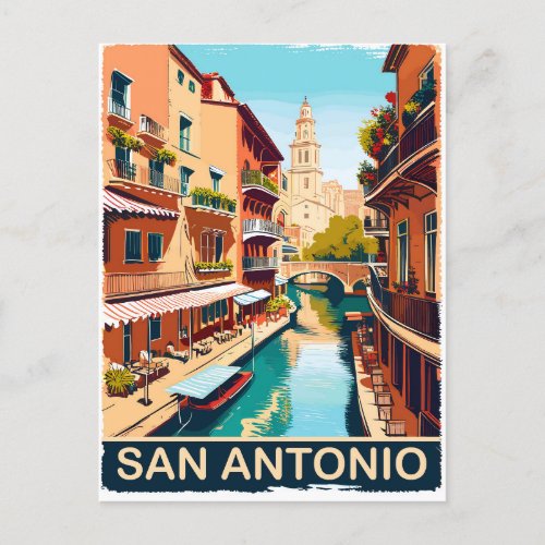 San Antonio City Travel Postcard