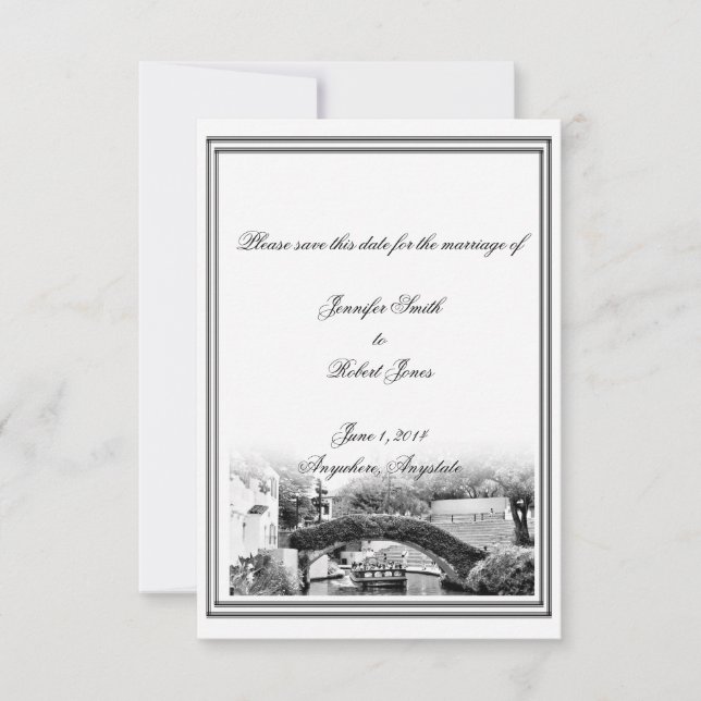 San Antonio Destination Wedding Save the Date (Front)