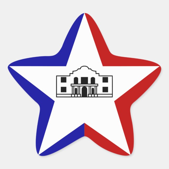 San Antonio Flag Star Sticker (Front)