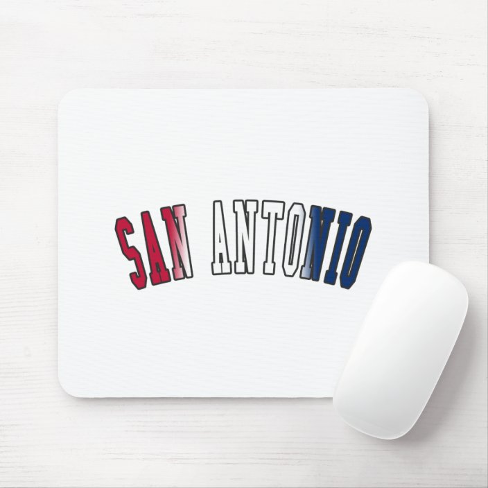 San Antonio in Texas State Flag Colors Mousepad