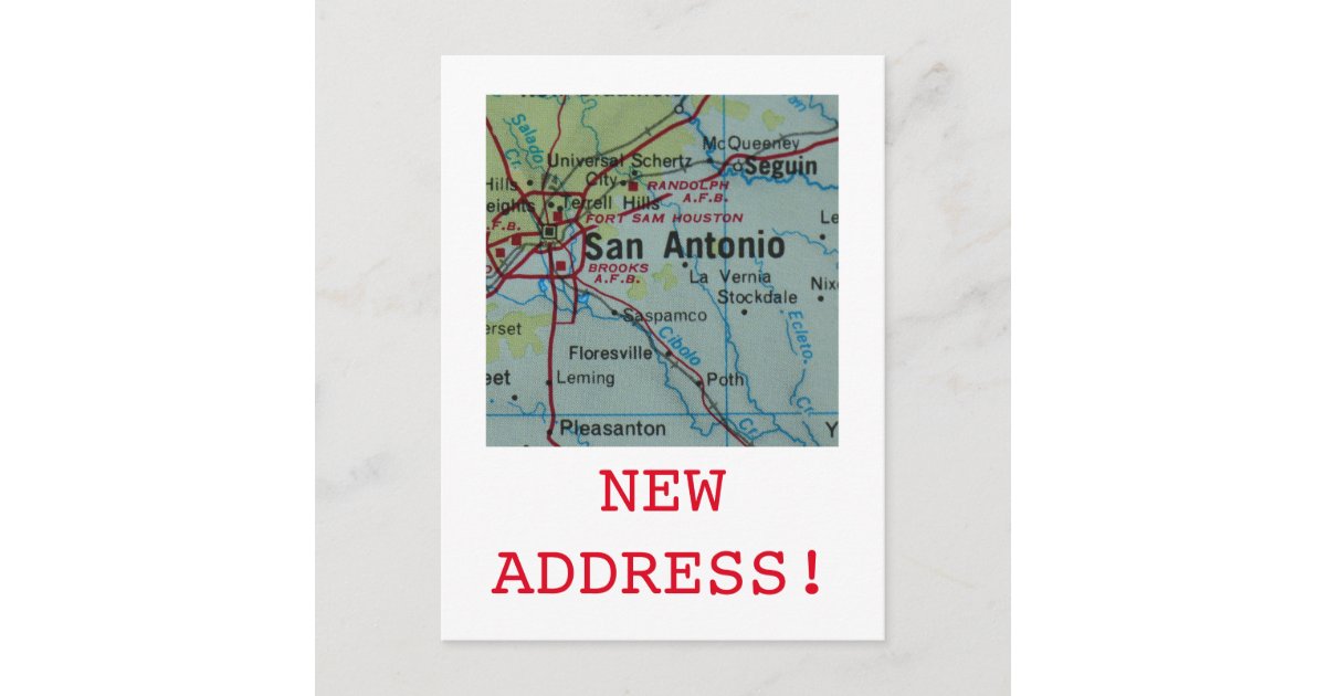 San Antonio New Address announcement Zazzle