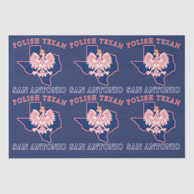 San Antonio Polish Texan Tissue Paper (Front)