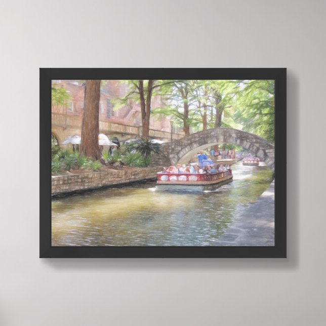 San Antonio River Walk Art Print (Framed Front)
