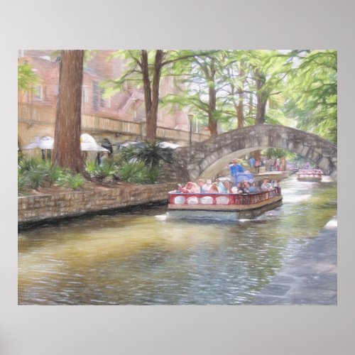 San Antonio River Walk Colored Pencil Print