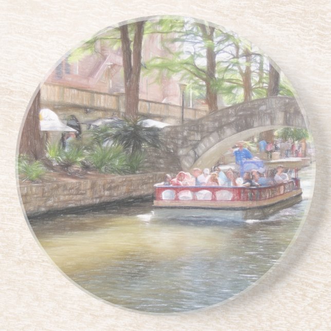 San Antonio River Walk Drink Coaster (Front)