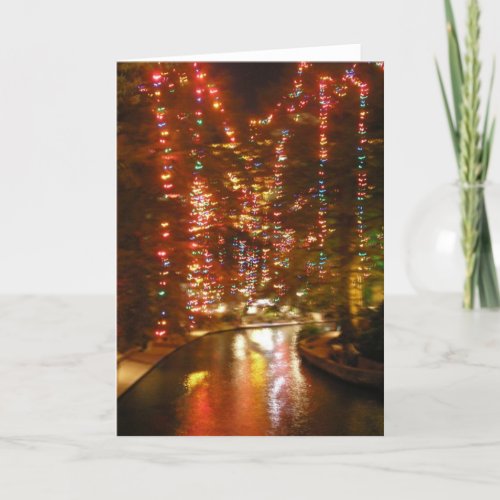 San Antonio Riverwalk In December Holiday Card