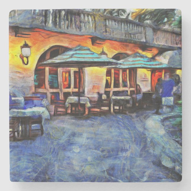 San Antonio Riverwalk  stone coasters (Front)