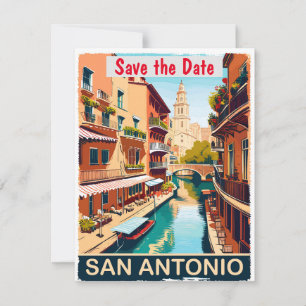 San Antonio Riverwalk Warm Wedding Invitation