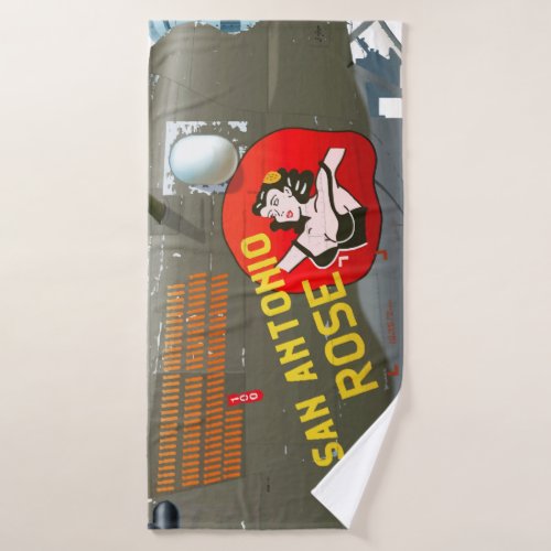 San Antonio Rose B_24 Nose Art Vintage Fuselage Bath Towel