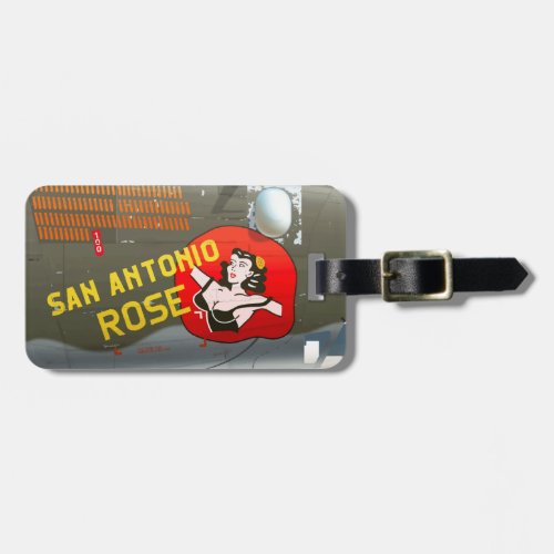 San Antonio Rose B_24 Nose Art Vintage Fuselage Luggage Tag