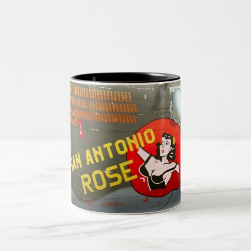 San Antonio Rose B_24 Nose Art Vintage Fuselage Two_Tone Coffee Mug