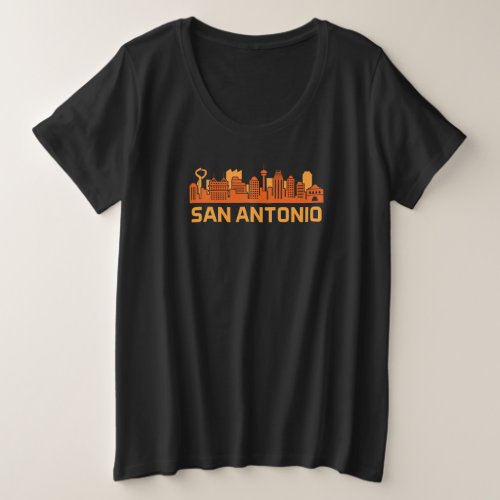 San Antonio Skyline Design for proud San Antonian Plus Size T_Shirt