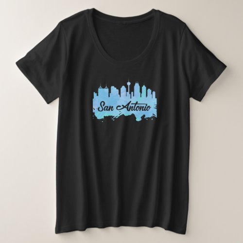 San Antonio Skyline Design for proud San Antonian Plus Size T_Shirt