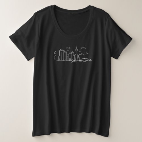 San Antonio Skyline Drawing Design for proud San Plus Size T_Shirt