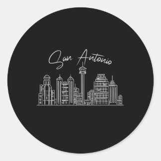 San Antonio Skyline Sketch For Proud San Antonian Classic Round Sticker