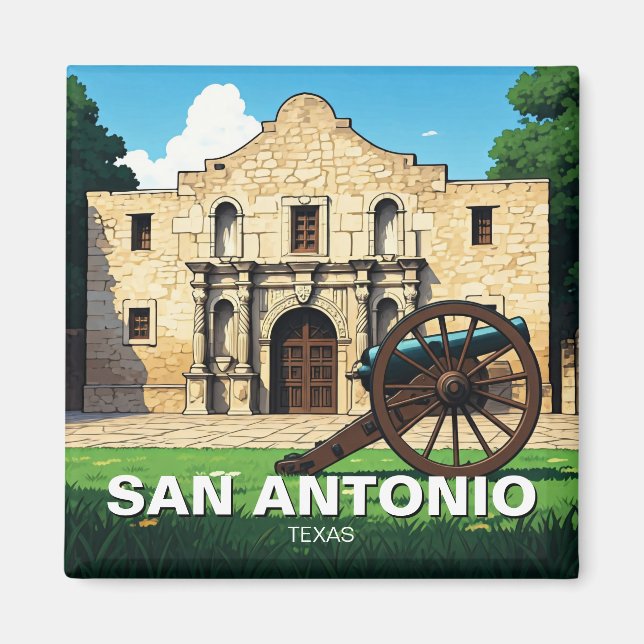 San Antonio Texas Alamo Travel Magnet (Front)