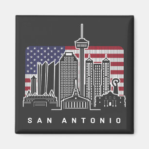 San Antonio Texas American Flag Magnet