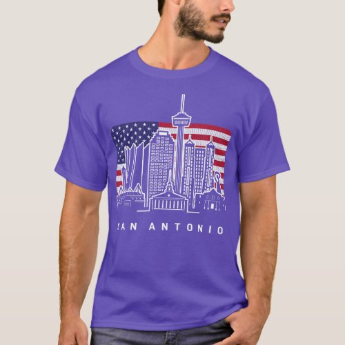 San Antonio Texas American Flag T_Shirt