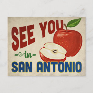 San Antonio Texas Apple - Vintage Travel Postcard