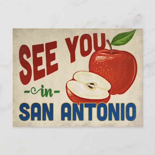 San Antonio Texas Apple _ Vintage Travel Postcard