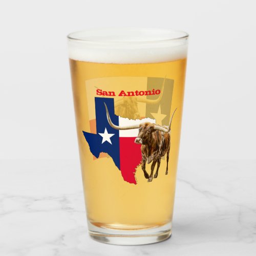 San Antonio Texas Beer Glass